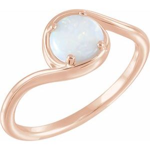 Natural White Opal Bypass Ring (Style 71980)