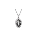 Sterling Silver 23x15 mm Oval Miraculous Medal 18" Necklace