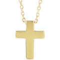 14K Yellow Petite Cross 16-18" Necklace