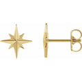 14K Yellow Gold Star Earrings