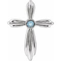 Natural Aquamarine Cross Pendant (Style R42369)
