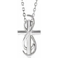 14K White Cross 16-18" Necklace