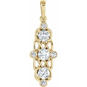 1/2 Ctw Natural Diamond 3-Stone Pendant (Style 85927)