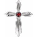 Natural Garnet Cross Pendant (Style R42369)