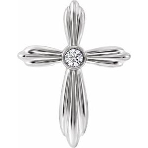 .06 Ctw Natural Diamond Cross Pendant (Style R42369)