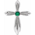 Natural Emerald Cross Pendant (Style R42369)