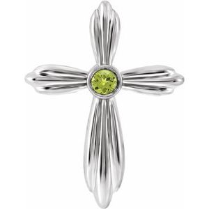 Natural Peridot Cross Pendant (Style R42369)