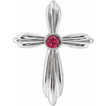 Natural Ruby Cross Pendant (Style R42369)