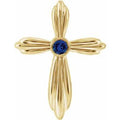 Natural Blue Sapphire Cross Pendant (Style R42369)