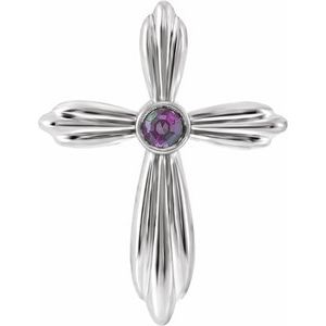 Natural Alexandrite Cross Pendant (Style R42369)