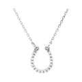 14K White Gold .07 CTW Natural Diamond Horseshoe 16" Necklace