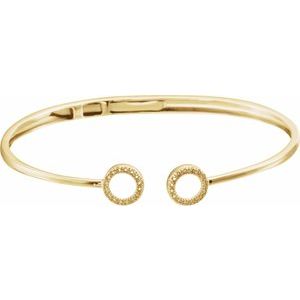 1/6 Ctw Natural Diamond Circle Hinged Cuff Bracelet (Style 652145)