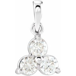 1/3 Ctw Natural Diamond 3-Stone Pendant (Style 652160)