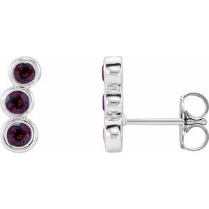 Natural Garnet Mozambique Ear Climbers (Style 86701)