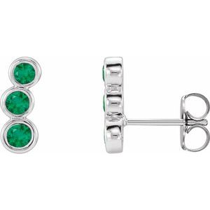 Natural Emerald Ear Climbers (Style 86701)