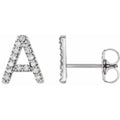 14K White Gold .06 CTW Natural Diamond Initial A Earring