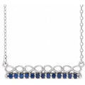 Natural Blue Sapphire Bar Necklace (Style 86823)
