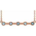 Natural Aquamarine Bar Necklace (Style 86840)
