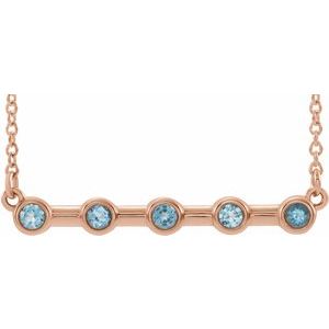 Natural Aquamarine Bar Necklace (Style 86840)