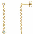 14K Yellow Gold 1/5 CTW Natural Diamond Chain Dangle Earrings