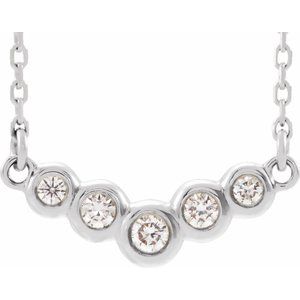 Natural Diamond Bezel Set V Necklace (Style 86855)