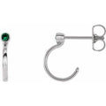 Natural Emerald J-Hoop Earrings (Style 86776)
