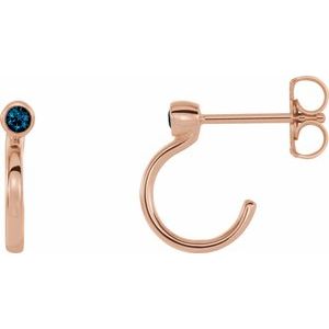 Natural Alexandrite J-Hoop Earrings (Style 86776)