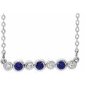 Natural Blue Sapphire And .08 Ctw Natural Diamond Necklace (Style 86706)