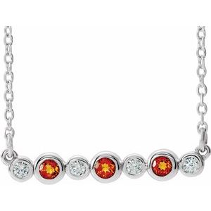 Natural Citrine And .08 Ctw Natural Diamond Bar Necklace (Style 86706)