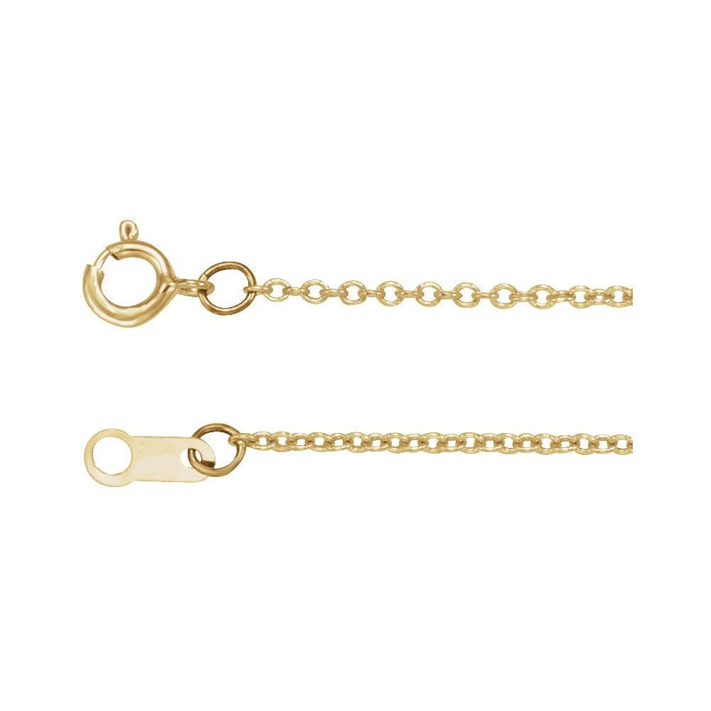 14K Yellow 1 mm Cable 16" Chain