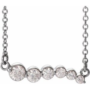 1/4 Ctw Natural Diamond Curvy Graduated Necklace (Style 86860)