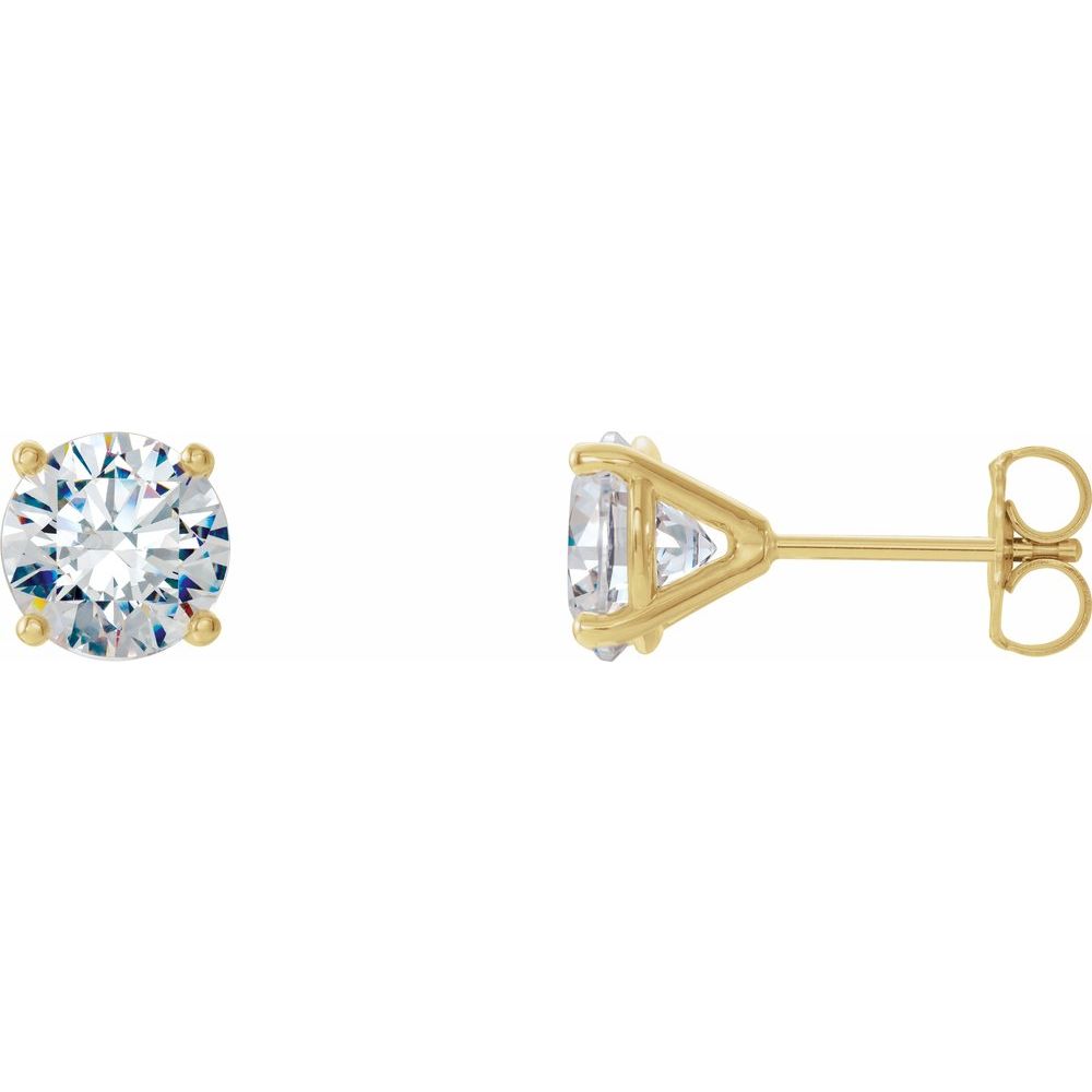 Round 4-Prong Cocktail-Style Stud Earrings