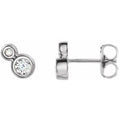 Natural White Sapphire And .03 Ctw Natural Diamond Earrings (Style 86888)