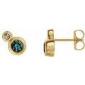 Natural Alexandrite And .06 Ctw Natural Diamond Earrings (Style 86888)