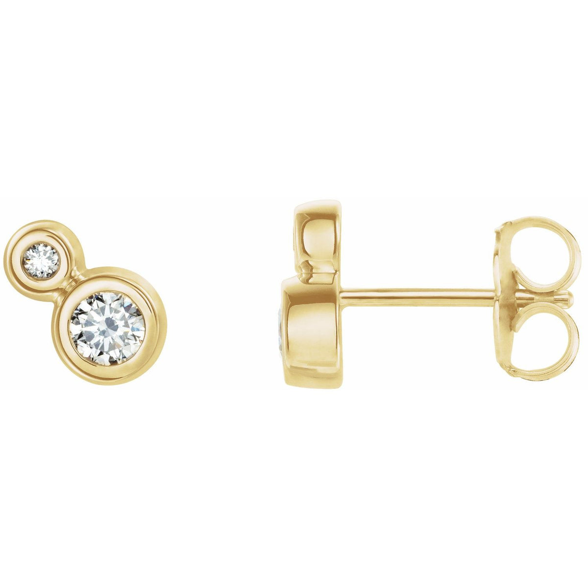 Natural White Sapphire And 1/8 Ctw Natural Diamond Earrings (Style 86888)
