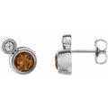 Natural Citrine And .06 Ctw Natural Diamond Earrings (Style 86888)
