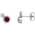 Natural Ruby And .06 Ctw Natural Diamond Earrings (Style 86888)