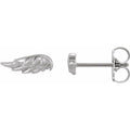 14K White Gold Angel Wing Earrings