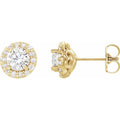 Round 4-Prong Halo-Style Earrings