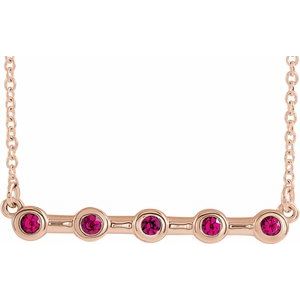 Natural Ruby Bar Necklace (Style 86840)