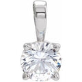 Natural White Sapphire Birthstone Pendant (Style 653498)