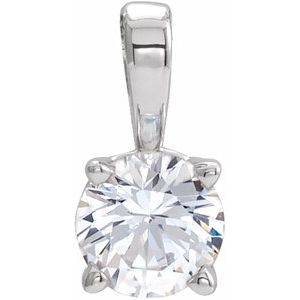 Natural White Sapphire Birthstone Pendant (Style 653498)