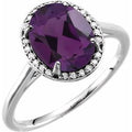 Natural Amethyst And .06 CTW Natural Diamond Ring (Style 71634)