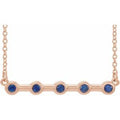 Natural Blue Sapphire Bar Necklace (Style 86840)