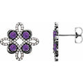 Natural Alexandrite And 1/4 Ctw Natural Diamond Earrings (Style 86367)