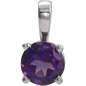 Natural Amethyst Birthstone Pendant (Style 653498)