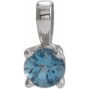 Natural Aqua Birthstone Pendant (Style 653498)