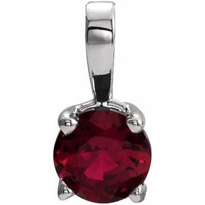 Natural Ruby Birthstone Pendant (Style 653498)