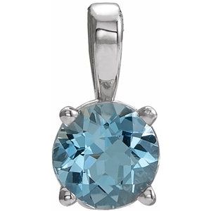 Natural Blue Zircon Birthstone Pendant (Style 653498)