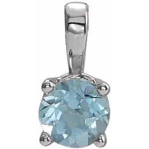 Natural Aqua Birthstone Pendant (Style 653498)